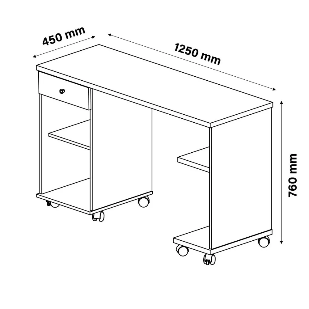 Mesa para Computador 1 Gaveta com Nichos Million Patrimar