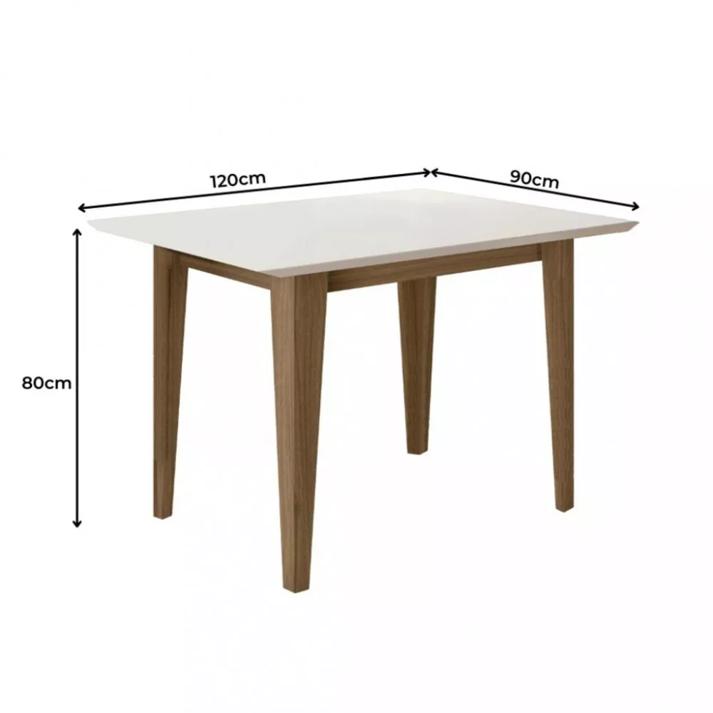 Conjunto Sala de Jantar Mesa 120cm Kate 4 Cadeiras Josi Poliman