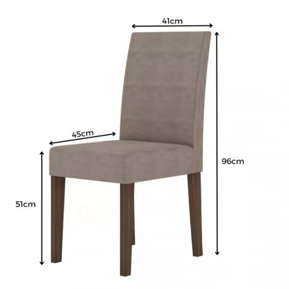 Conjunto Sala de Jantar Mesa 120cm Kate 4 Cadeiras Josi Poliman