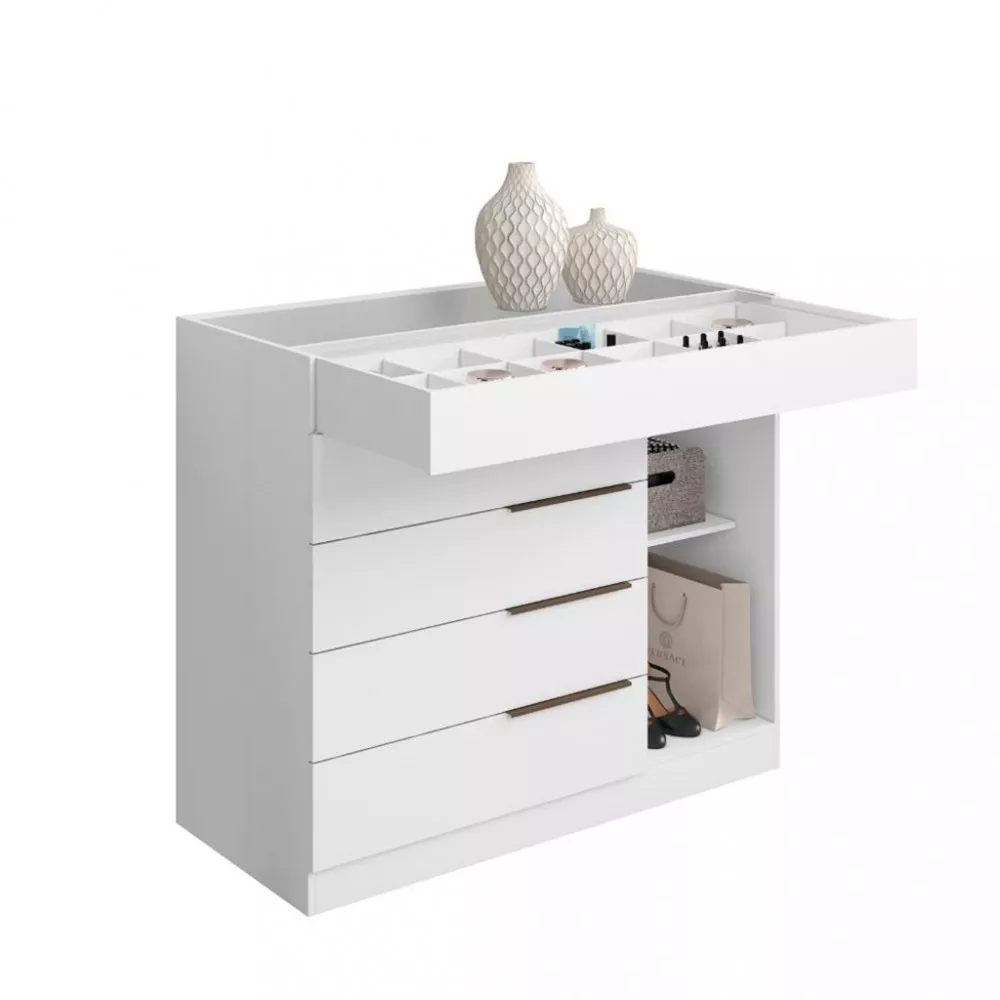 Cômoda 5 Gavetas 1 Porta com Vidro 4147 Aramóveis