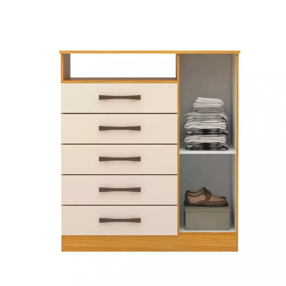 Cômoda 5 Gavetas 1 Porta 100 MDF Madri ACP