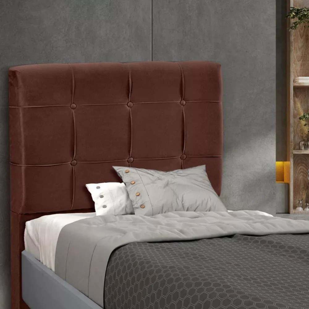 Cabeceira Estofada Solteiro 90cm Suede Pop Londres DSoll