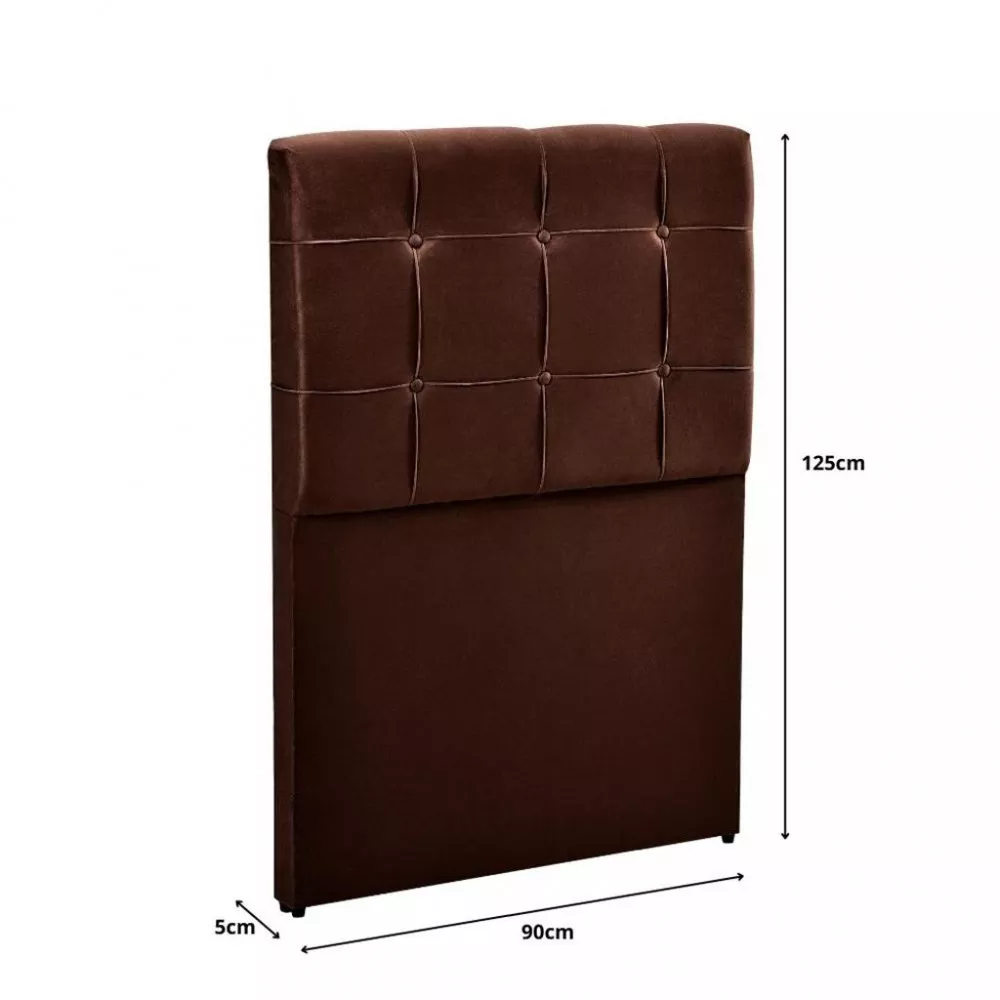 Cabeceira Estofada Solteiro 90cm Suede Pop Londres DSoll