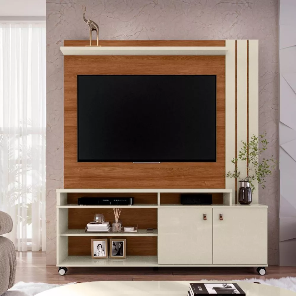 Estante Home para TV até 70 Polegadas 2 Portas com Rodízios Nevada Mobler