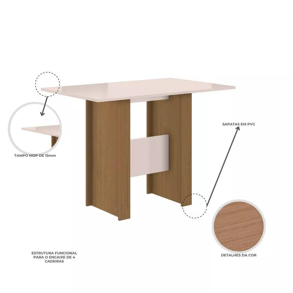 Mesa de Jantar 6 Lugares Milano