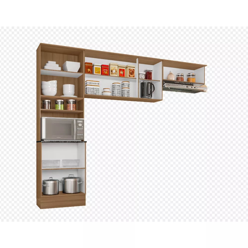 Cozinha Compacta Paneleiro e Aéreo 260 cm Paris Poliman