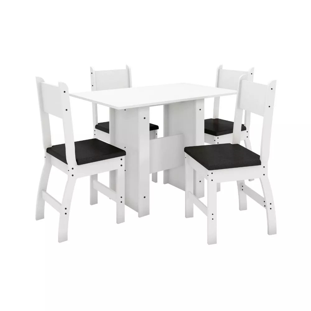 Conjunto Mesa de Jantar 4 Lugares Milano
