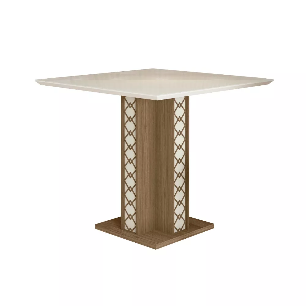Conjunto Sala de Jantar Quadrada Mesa Isis 90cm e 04 Cadeiras Josi Poliman Móveis