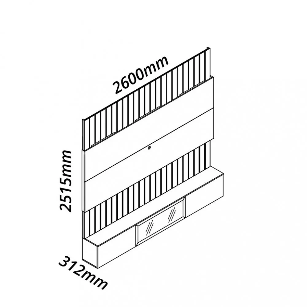 Estante Home Ripada para TV até 85 Polegadas com LED Reflecta 3 Portas 100% MDF Soberano Gelius