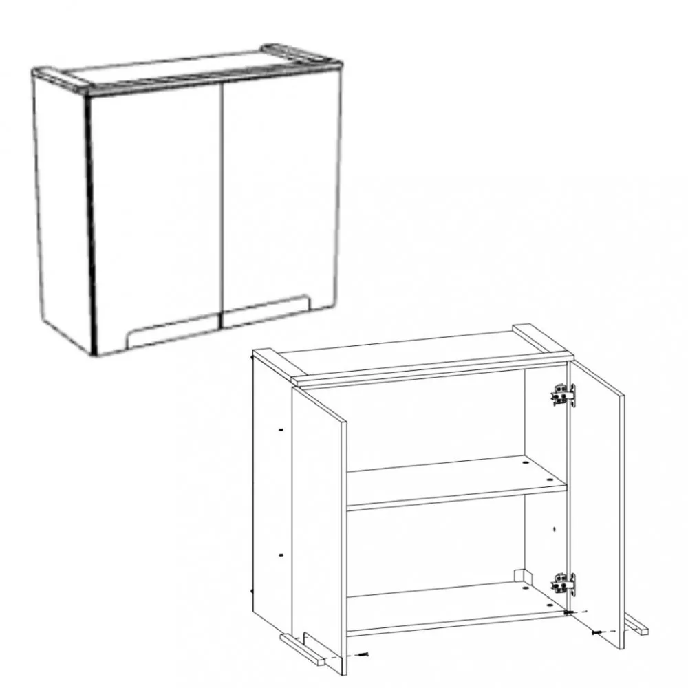 Armario Aereo 2 Portas 80cm Manhattan Herval