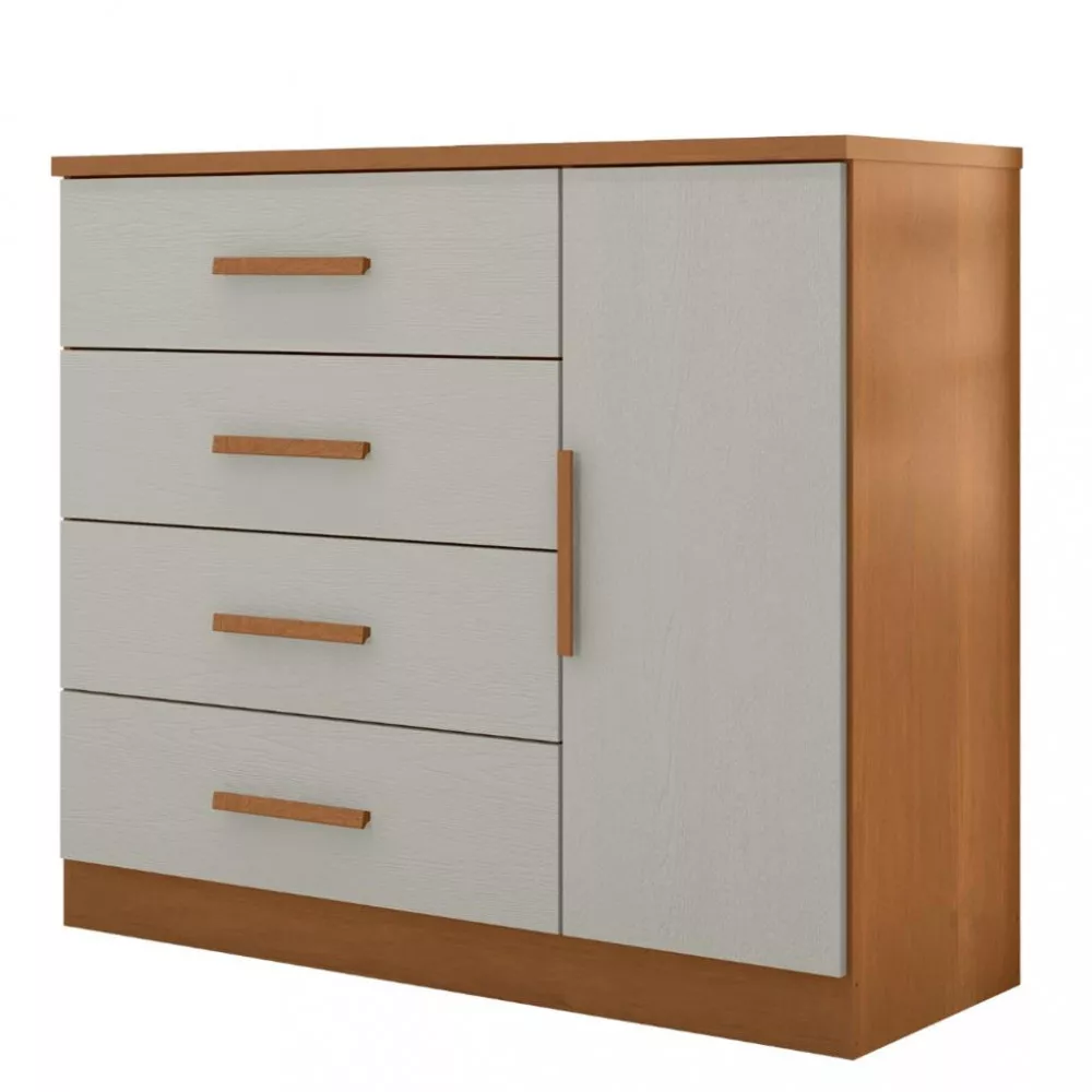 Cômoda 4 Gavetas 1 Porta Gênova Plus Zanzini